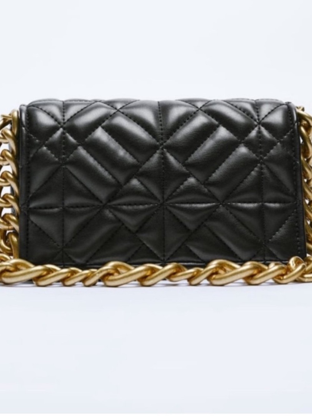 Zara Black Quilted Chain Shoulder Bag Luxury - Picture 6 of 6